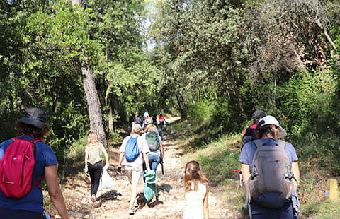 Photo de personnes en train de nettoyer la forêt