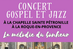 Affiche du concert rose avec la photo des chanteurs dans l'église